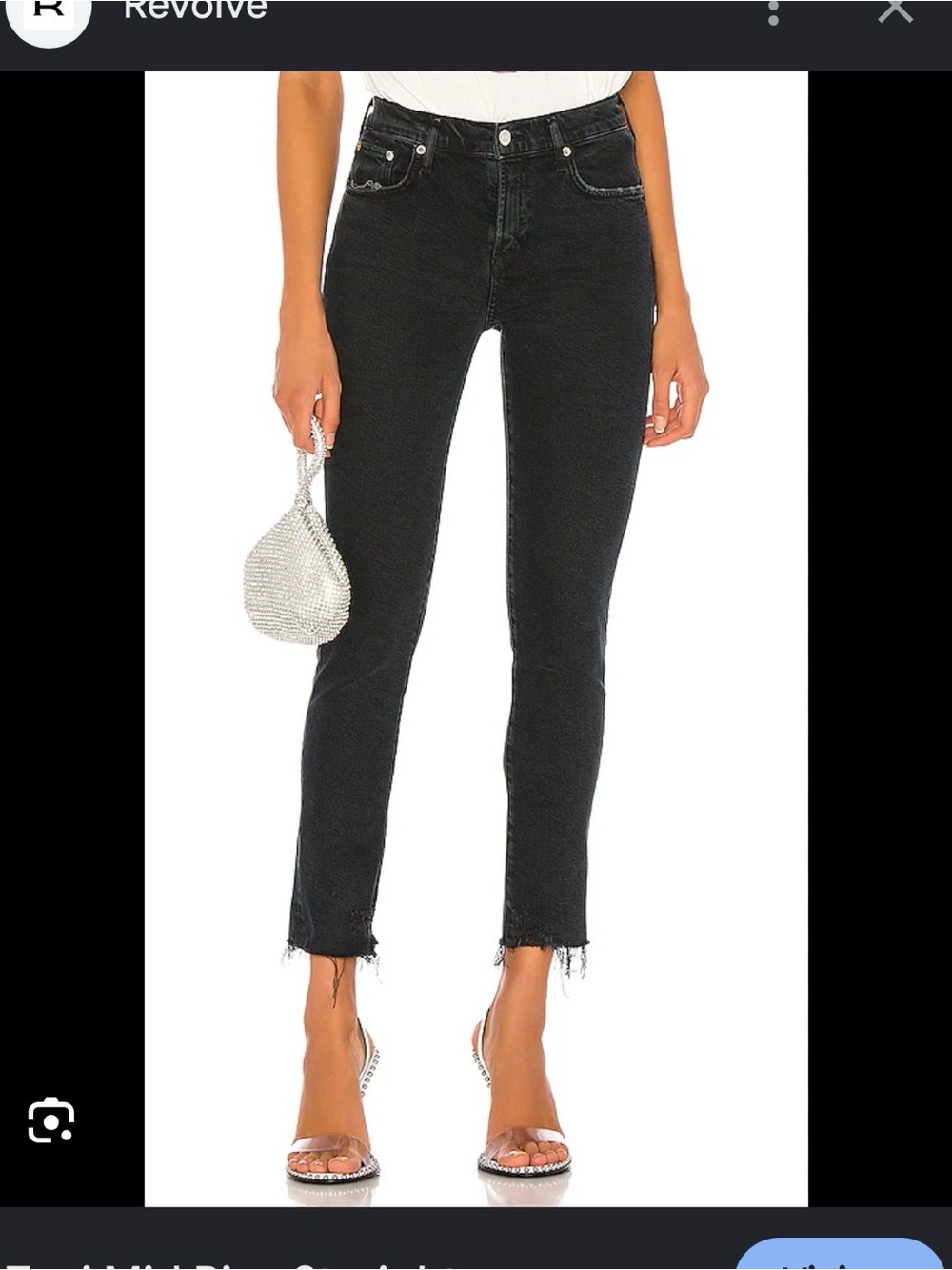 Agolde Black High-Rise Straight Jeans